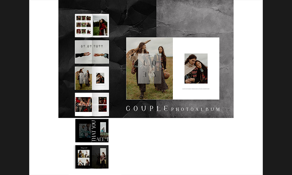 طرح آلبوم عکس دیجیتال عروس و داماد ، مدل بوهو