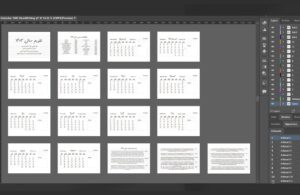 فایل ایلوستریتور لایه باز طرح مینیمال تقویم 1403 با فونت دستنویس