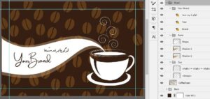 فایل فتوشاپ طرح لایه باز کارت ویزیت قهوه فروشی