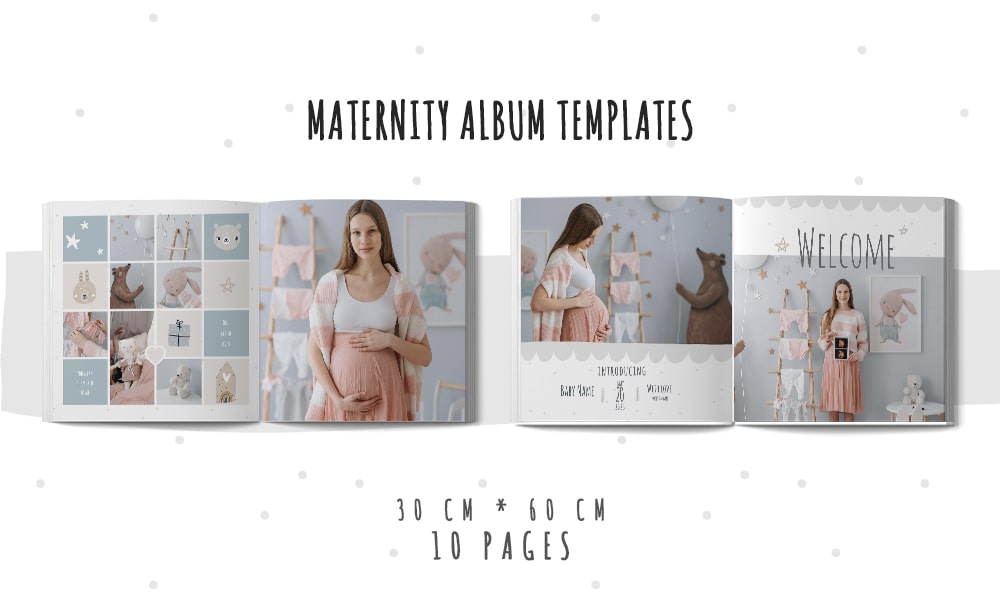 طرح آلبوم دیجیتال بارداری و نوزاد پاستیلی