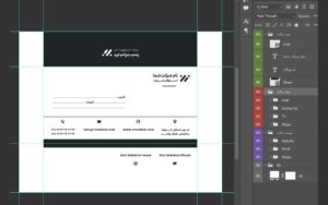 فایل لایه باز فتوشاپ ست اداری شرکتی طرح مینیمال مشکی و سفید